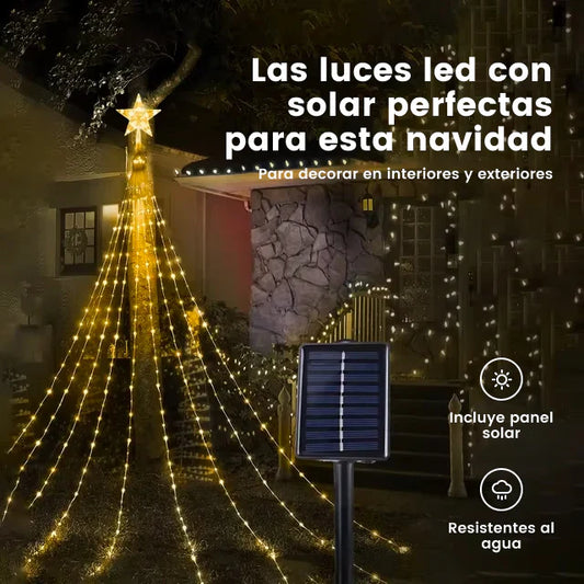 Luces De Navidad Cascada Solar